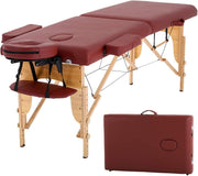 COOLBABY KYBJ-304 Portable Fitness Massage Table Professional Adjustable Folding Bed With 3 Sections Wooden Frame Ergonomic Headrest With Carrying Bag - CoolBabyMass
